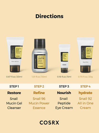 COSRX All about snail kit 4-step for dry skin & dark spot