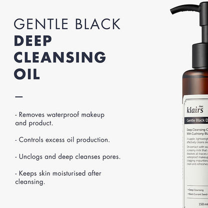 KLAIRS Gentle Black Deep Cleansing Oil