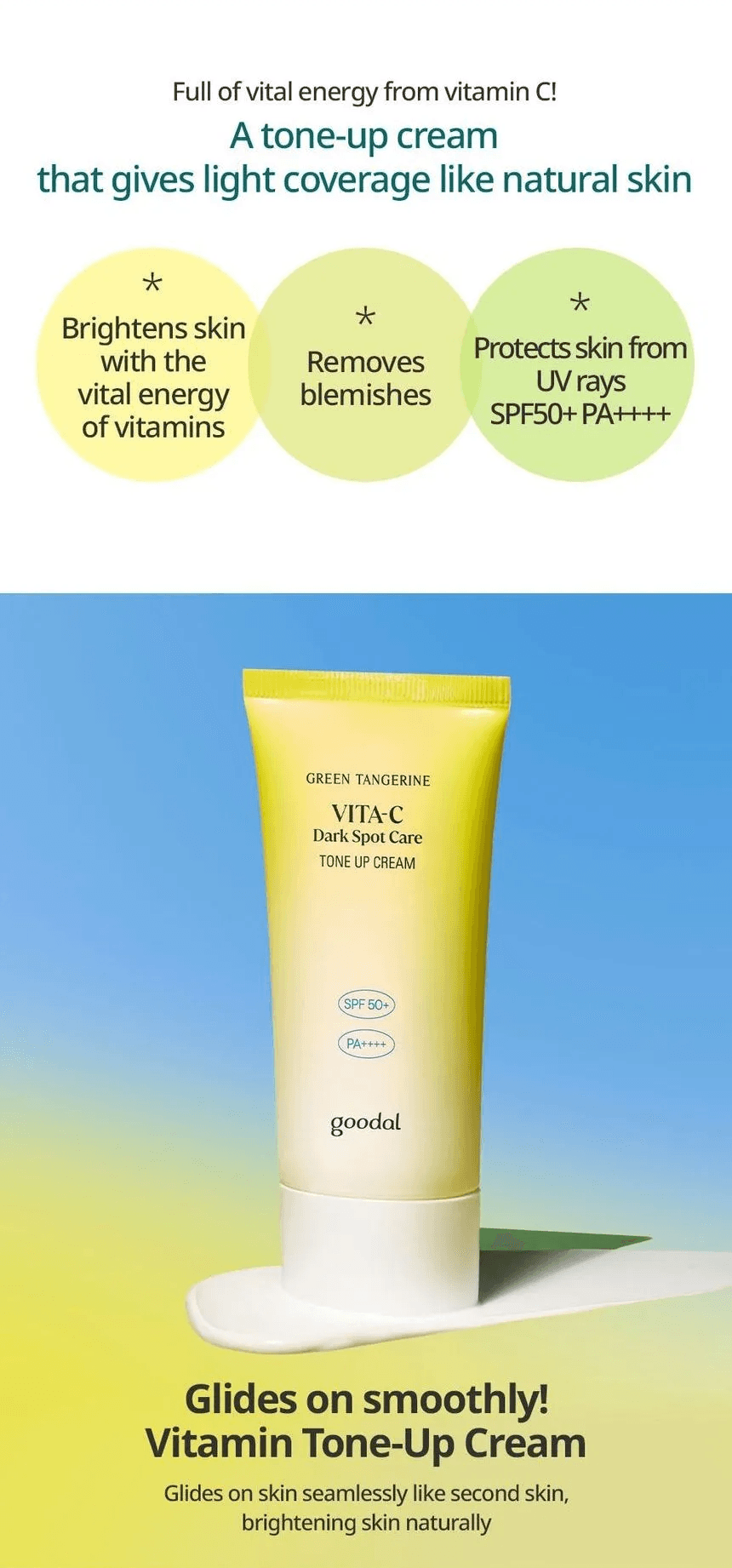 Goodal Green Tangerine Vita C Dark Spot Care Tone Up Cream SPF50+ PA++++ 50ml