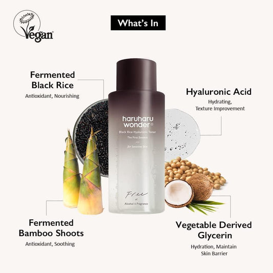 Haruharu WONDER - Black Rice Hyaluronic Toner - Fragrance Free For Sensitive Skin 30ml